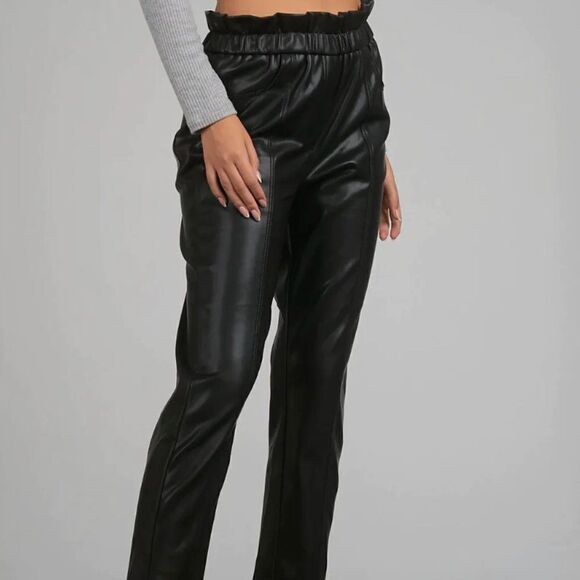 Elan Black Ruffle Elastic Waistband Pants // Fenton Jogger // Size Med // BNWT - Picture 3 of 13